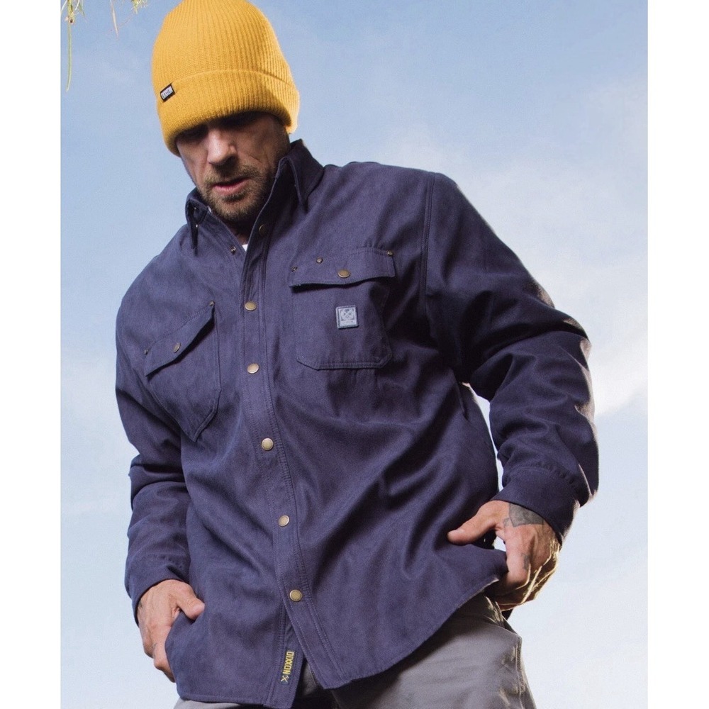 New In Bag! Dixxon‎ Flannel Lined Erie Faux Suede Jacket in Blue Large